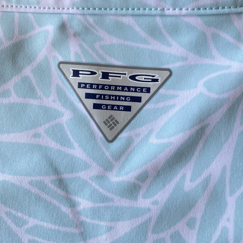 Columbia PFG Aqua Blue Floral Print Tank Dress UPF 50 Moisture Wicking Freezer - Picture 7 of 14